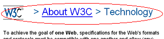 W3Cでのパンくずリスト